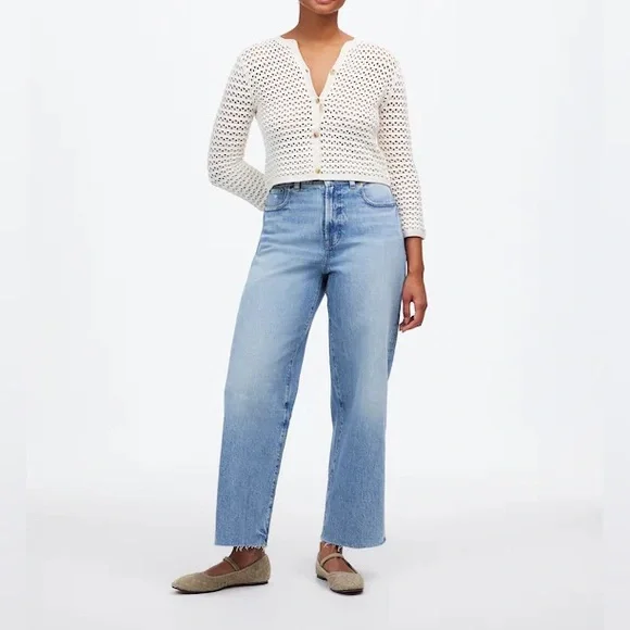 Madewell SIZE 29 The Curvy Perfect Vintage wide leg crop jeans in light wash - Picture 3 of 8